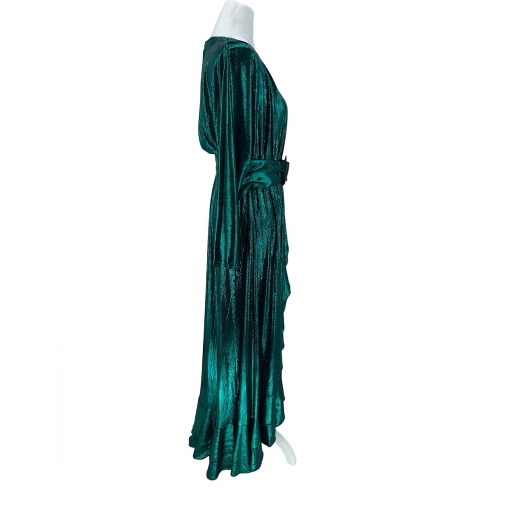 RETROFETE Women’s Wayne Metallic Jersey Maxi Wrap Dress Size Medium - Picture 8 of 11